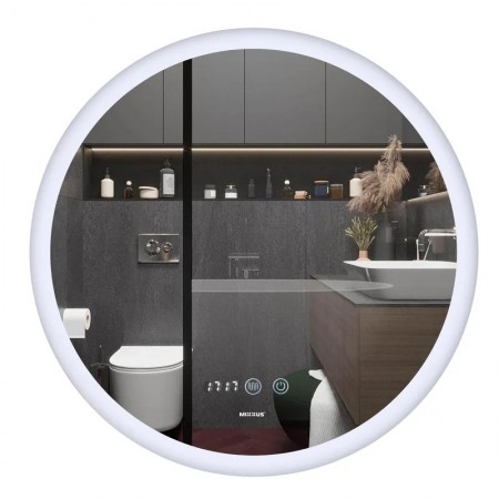 Дзеркало PLAIN MC10-80 800х800 з Led Touch, Anti-fog, димером, регулятором яскравості, годинником (MI6932)